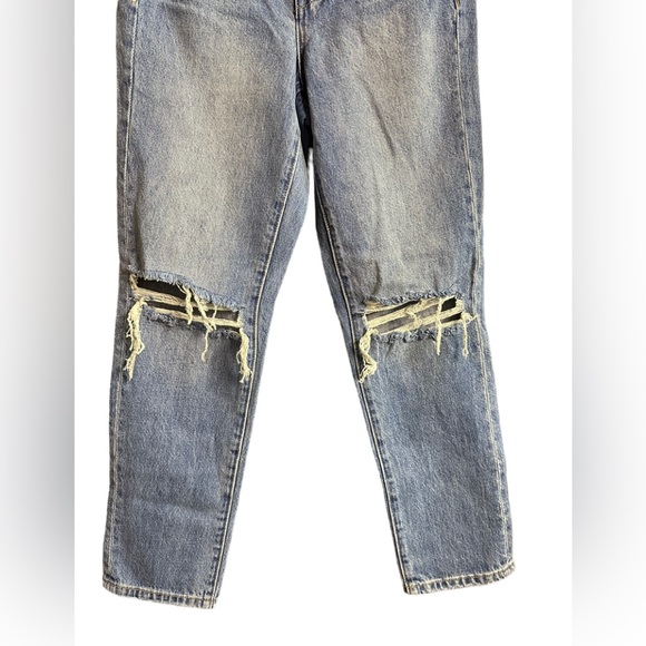 NEW Blank NYC Medium Wash Distressed The Madison High Rise Crop Size 24/ 0 - Picture 5 of 11